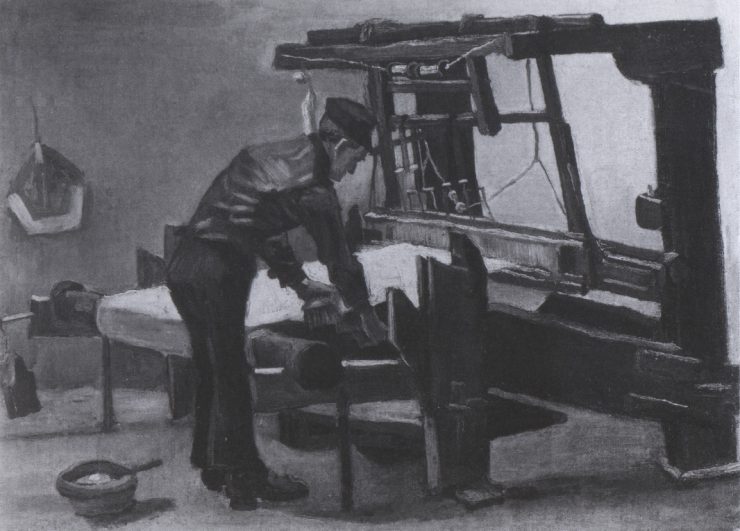 792 paintings 600dpi - 038. Weaver standing in front of a Loom, Nuenen 1884.jpg