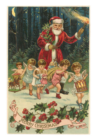 Boże Narodzenie - 7. merry-christmas-santa-with-cherubs.jpg