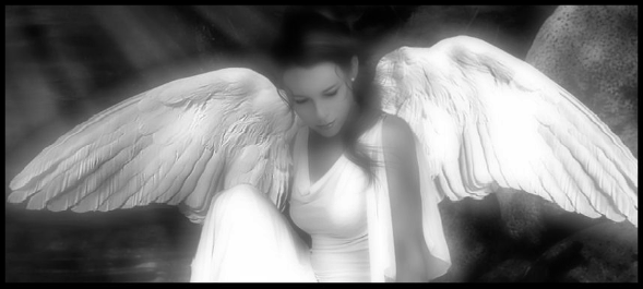 pięknie smutno romantycznie - biały anioł.gif