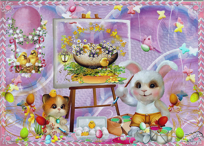 Wielkanoc - Zajączek malarz.gif