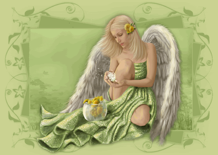  ANIELSKA KRAINA - anielica na tle zieleni.gif