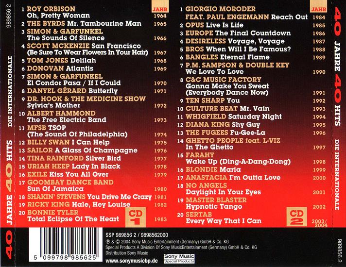 40 Jahre 40 Hits Die Internationale 2004 2CD - 40 Jahre 40 Hits Die Internationale 2004 2CD - Back.jpg